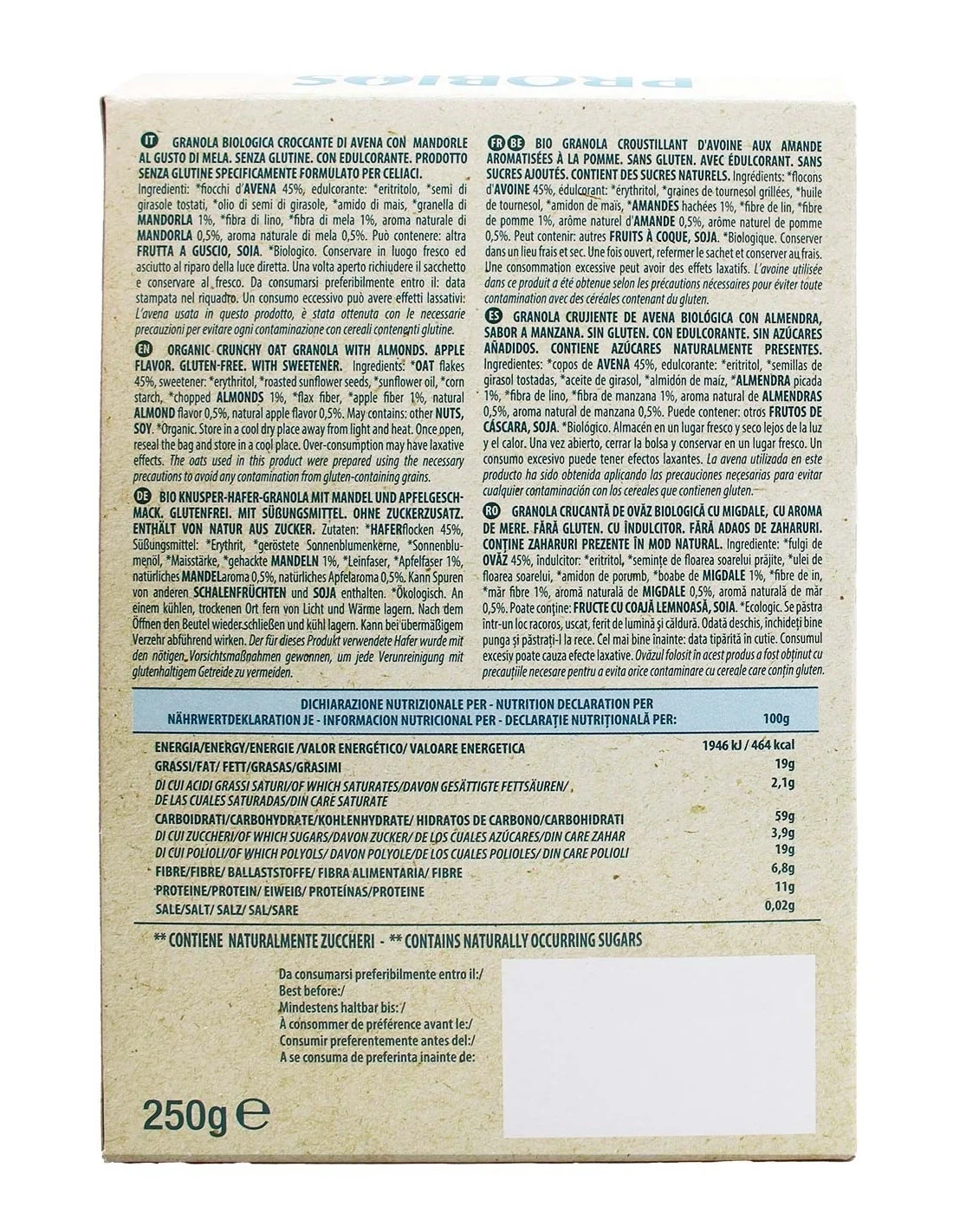Granola Avena e Mandorle Gusto Mela Senza Zuccheri Aggiunti - vista 2