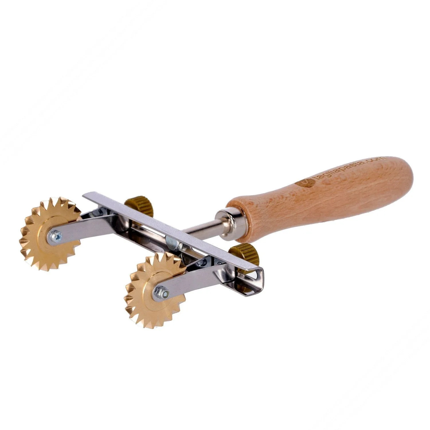 Tagliapasta regolabile con 2 lame dentate in ottone