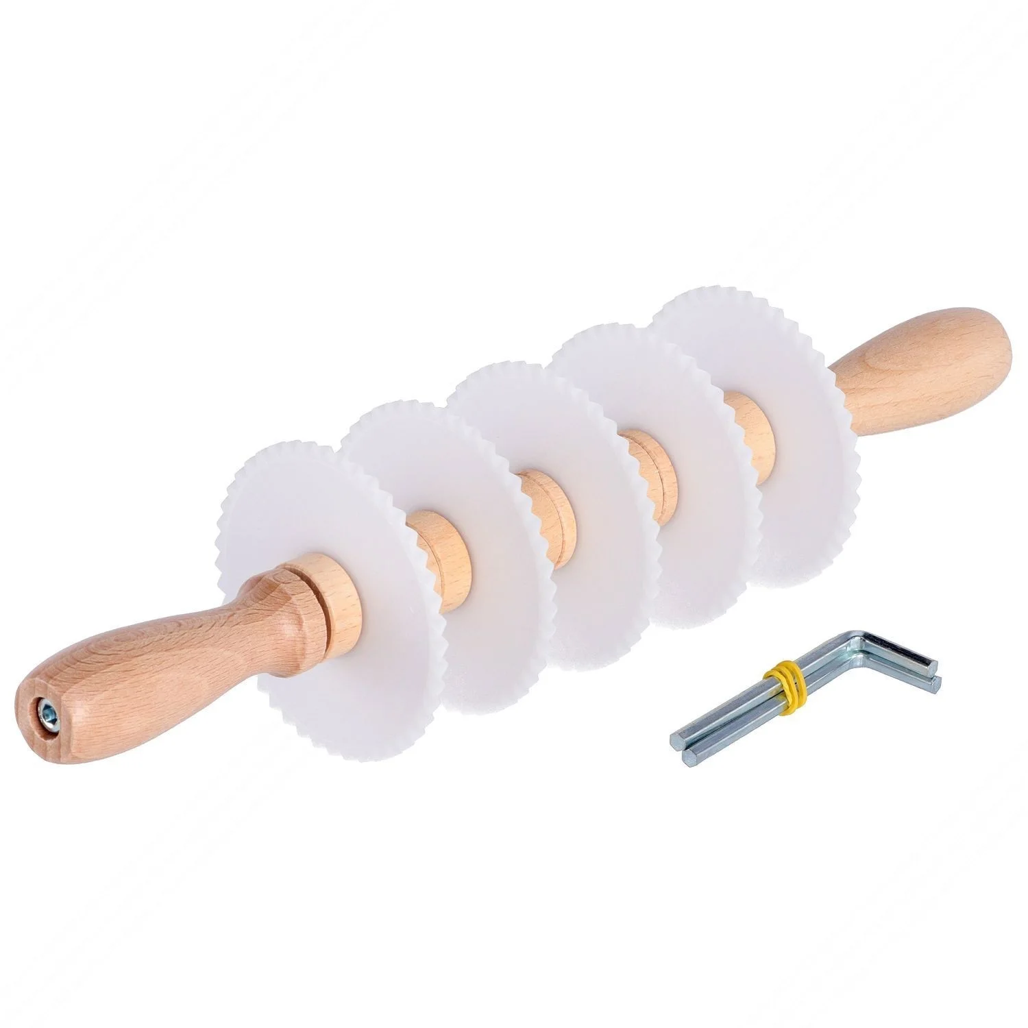 Rullo taglia sfoglia professionale con 5 lame dentate