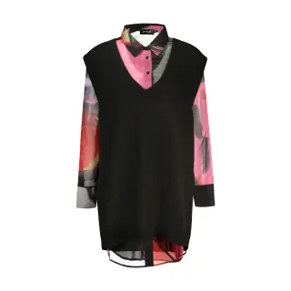 Desigual Camicia Maniche Lunghe Donna Dettagli a Contrasto