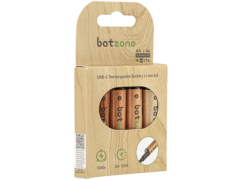 Batterie Ricaricabili AA Batzone Litio