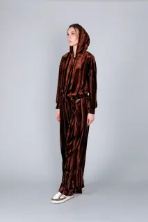 Felpa full zip in ciniglia