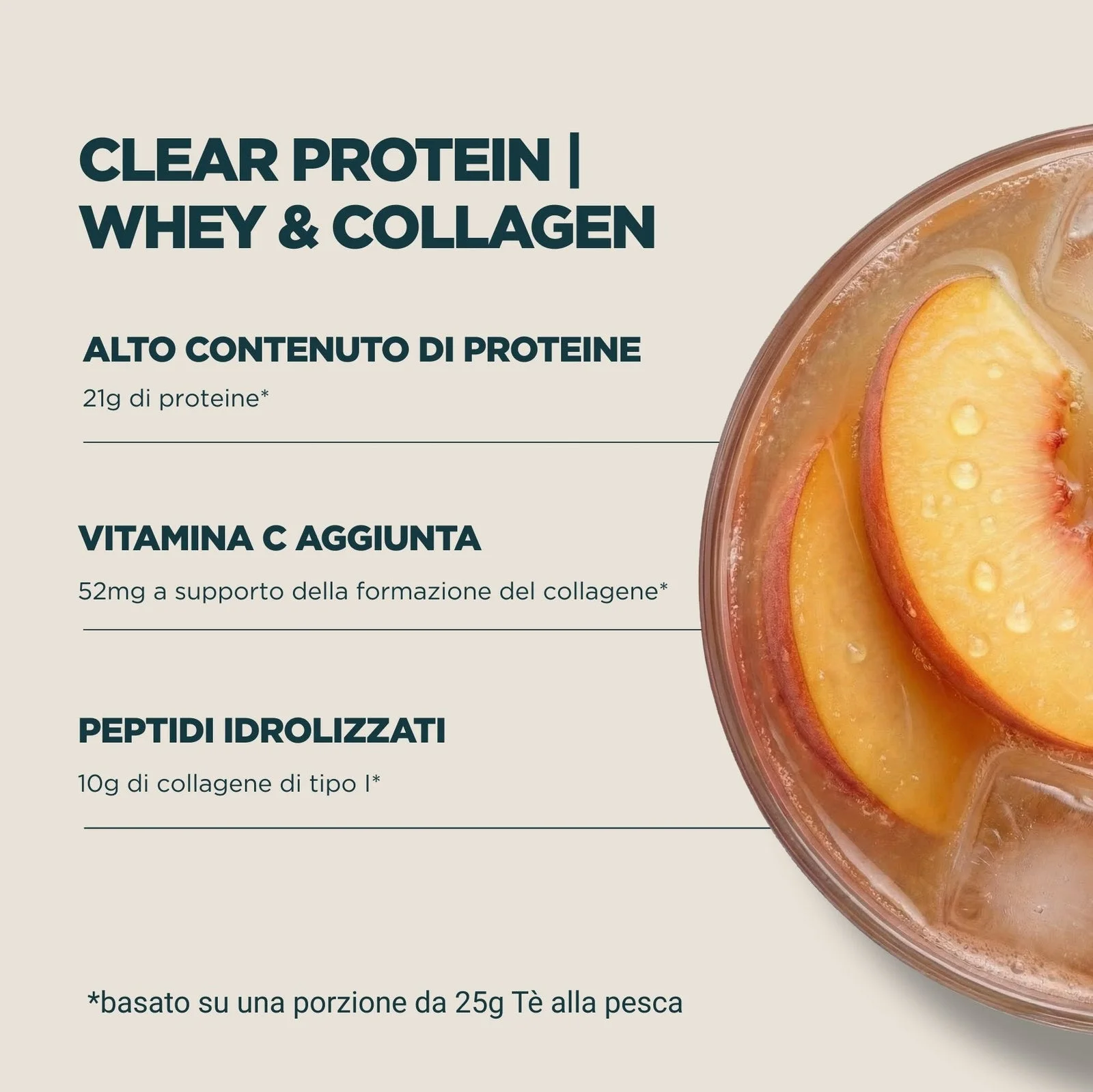 Clear Protein Whey & Collagen - Tè alla pesca - vista 6